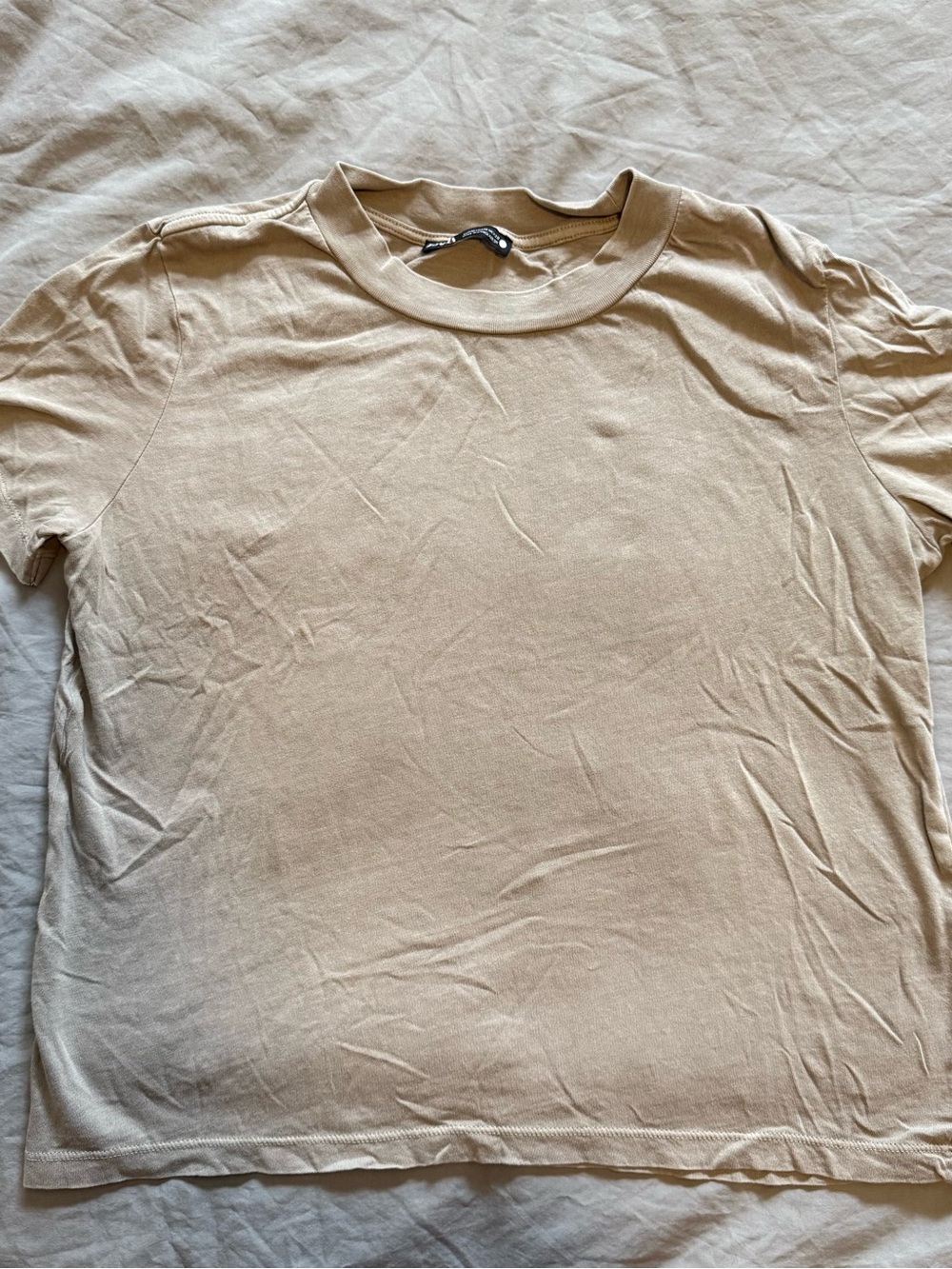Zara Short Sleeve Crewneck Tee in Beige